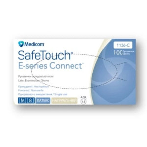 Перчатки Medicom SafeTouch Connect латексные неопудренные хлорированные M 100 шт. Белые (1123-C) Перчатки Medicom SafeTouch Connect латексные неопудренные хлорированные M 100 шт. Белые (1123-C)