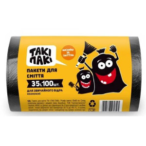 Пакеты для мусора Такие Паки 35 л 100 шт. Черные (1220054)