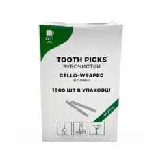 Зубочистки в индивидуальной бумажной упаковке 1000 шт. Мятные (369852)