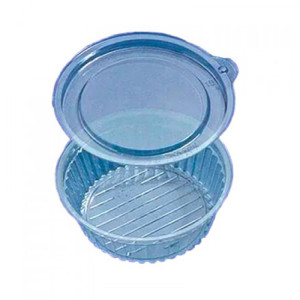 Контейнер одноразовий круглий з внутрішньою кришкою 50 мл Прозорий (4306PET)