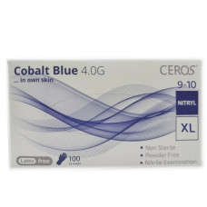 Перчатки Ceros Fingers Cobalt нитриловые неопудренные XL 100 шт. Синие (4400207)