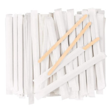 Мешалка деревянная в индивидуальной упаковке 14 см 1000 шт. (441909)