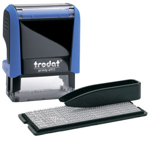 Штамп самонаборный Trodat 38х14 мм 3 строчки Синий корпус (4911 P4 Т/3 сын)