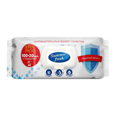 Влажные салфетки Summer Fresh Антибактериальные с клапаном 120+20 шт. (591769) Влажные салфетки Summer Fresh Антибактериальные с клапаном 120+20 шт. (591769)