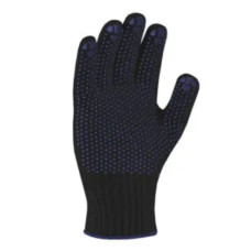 Перчатки трикотажные с ПВХ вкраплением 10 класс черные 2 шт. (8311чер)