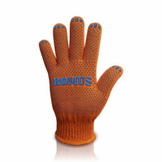 Перчатки трикотажные с ПВХ вкраплением Romus 3-нитка оранжевые 2 шт. (8312R)