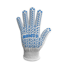 Перчатки трикотажные с ПВХ вкраплением Romus 5-нитка белые 2 шт. (8510R)