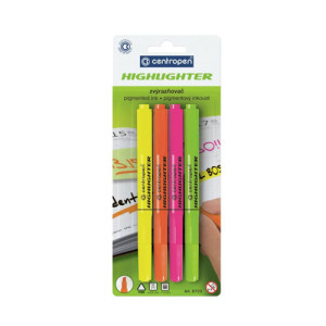 Набір текстових маркерів Centropen Highlighter Fax 1-4 мм 4 шт. (8722/4/BL)