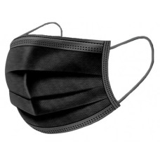 Маска трехслойная защитная 1 шт. Черная (888222)