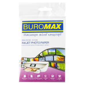 Фотобумага Buromax 100х150 мм 180г/м2 100 листов Глянцевая (BM.2230-4100) Фотобумага Buromax 100х150 мм 180г/м2 100 листов Глянцевая (BM.2230-4100)