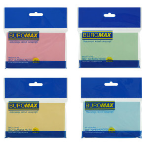 Бумага для заметок Buromax с клейким слоем 76х127 мм 100 листов пастель ассорти (BM.2314-99)