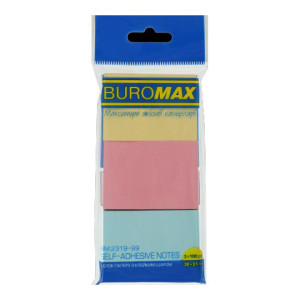 Бумага для заметок Buromax с клейким слоем 38x51 мм 3 цв х 100 л (BM.2319-99) Бумага для заметок Buromax с клейким слоем 38x51 мм 3 цв х 100 л (BM.2319-99)