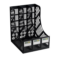 Лоток вертикальный Buromax 3 отделения сборный Черный (BM.6100)