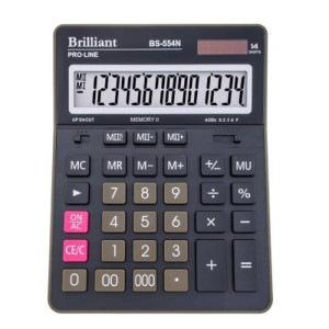Калькулятор Brilliant 14-розрядний Чорний (BS-554N) Калькулятор Brilliant 14-розрядний Чорний (BS-554N)