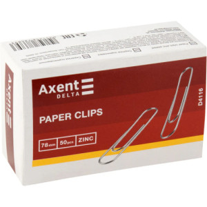 Скрепки круглые Axent 78 мм. 50 шт. Оцинкованные (D4116)