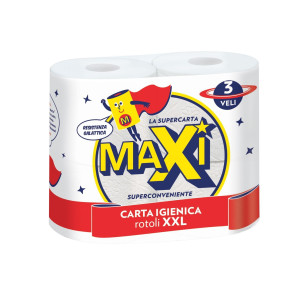 Папір туалетний Maxi XXL тришаровий 17.98 м 12 шт. білий (MAX25) Папір туалетний Maxi XXL тришаровий 17.98 м 12 шт. білий (MAX25)