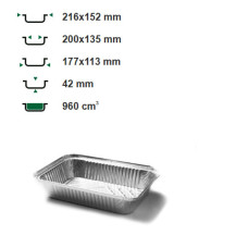 Контейнер из пищевой фольги Zenith 980 мл 100 шт. (R26L)