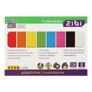 Пластилин ZiBi Kids Line 8 цветов 128 г (ZB.6272) Пластилин ZiBi Kids Line 8 цветов 128 г (ZB.6272)