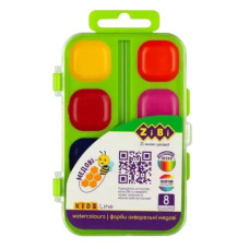 Краски акварельные ZiBi 8 цветов салатовый футляр (ZB.6542-15)