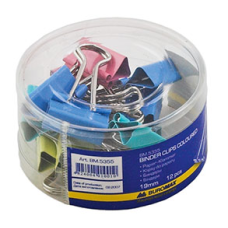 Биндеры Buromax 19 мм 12 шт. Разноцветные (BM.5355)