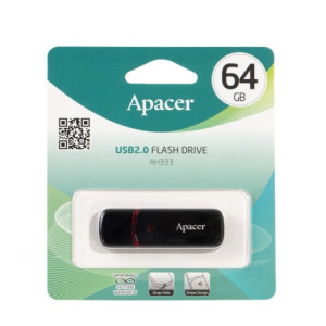 Флешка Apacer 64 Гб Чорна (AP64GAH333B-1) Флешка Apacer 64 Гб Чорна (AP64GAH333B-1)