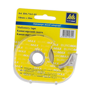 Клейкая лента канцелярская Buromax в диспенсере 18 мм х 20 м 40 мкм Прозрачная (BM.7161-01)