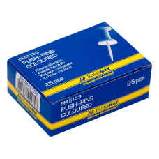 Кнопки-гвоздики Buromax 25 шт. Цветные (BM.5153)