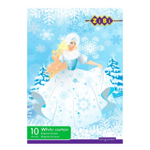 Набор белого картона ZiBi A4 10 листов 1 цвет (ZB.1990)