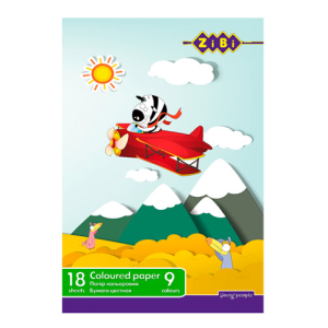 Набор бумаги цветной ZiBi A4 18 листов 9 цветов (ZB.1900) Набор бумаги цветной ZiBi A4 18 листов 9 цветов (ZB.1900)