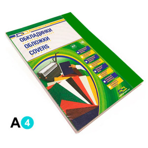 Обложка картонная D&А А4 250 г/м2 100 шт Зеленая под кожу (1220101020600)