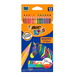 Карандаши цветные BIC Evolution Stripers 12 цветов (bc9505221)