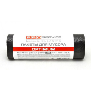 Пакеты для мусора Pro Service Optimum 60 л 20 шт. Черные (16118240) Пакеты для мусора Pro Service Optimum 60 л 20 шт. Черные (16118240)