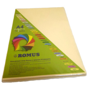 Папір кольоровий Romus A4 160 г/м2 100 аркушів CR20 Кремовий (R50546)