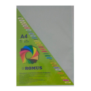 Папір кольоровий Romus A4 160 г/м2 100 аркушів GR21 Сірий (R51123) Папір кольоровий Romus A4 160 г/м2 100 аркушів GR21 Сірий (R51123)