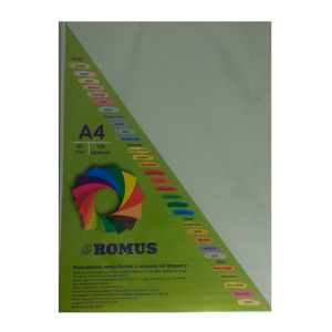 Бумага цветная Romus A4 160 г/м2 100 листов GN27 Светло-зеленый (R50645) Бумага цветная Romus A4 160 г/м2 100 листов GN27 Светло-зеленый (R50645)