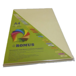 Бумага цветная Romus A4 160 г/м2 100 листов BE66 Ванильно-бежевый (R50560) Бумага цветная Romus A4 160 г/м2 100 листов BE66 Ванильно-бежевый (R50560)