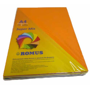 Бумага цветная Romus A4 80 г/м2 250 листов 10 цветов Super Mix (R50959) Бумага цветная Romus A4 80 г/м2 250 листов 10 цветов Super Mix (R50959)