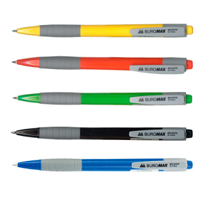 Ручка шариковая автомат. Buromax Синяя Разноцветный корпус 0.7 мм (BM.8202)