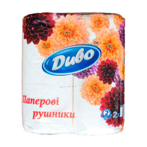 Полотенца бумажные Чудо двухслойные 2 рулона 50 отрывов Белые (99765)