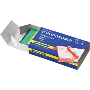 Скоби Buromax №10 1000 шт. Різнокольорові (BM.4421) Скоби Buromax №10 1000 шт. Різнокольорові (BM.4421)