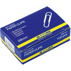 Скрепки закругленные Buromax 28 мм 100 шт. Никелированные (BM.5005)