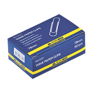 Скрепки закругленные рельефные Buromax 78 мм 50 шт. Никелированные (BM.5021)