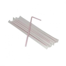 Соломка прямая в индивидуальной упаковке гофрированная 210 мм 200 шт. Ассорти (03-0204)