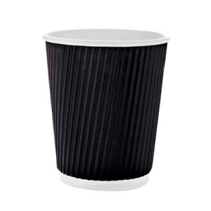 Стакан гофрований Ripple 350 мл 30 шт. Чорний (779833)