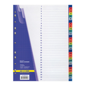 Цифровой индекс-разделитель Buromax A4 для регистраторов 31 позиция (BM.3216) Цифровой индекс-разделитель Buromax A4 для регистраторов 31 позиция (BM.3216)