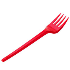 Вилка одноразовая 100 шт. Красная (536420)