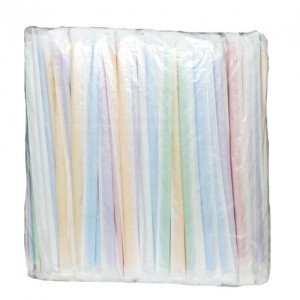 Соломка прямая в индивидуальной упаковке 210х4.8 мм 200 шт. Цветная (03-0219)