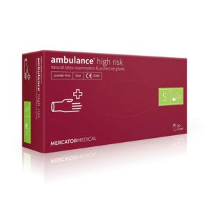 Перчатки Ambulance High Risk латексные S 50 шт. Синие (10178002)