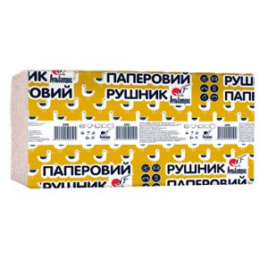 Полотенца бумажные Альбатрос однослойные V-сборка 200 листов Серые (104)