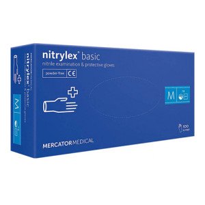 Рукавиці Nitrylex Basic нітрилові M 100 шт. Темно-сині/фіолетові (123491)